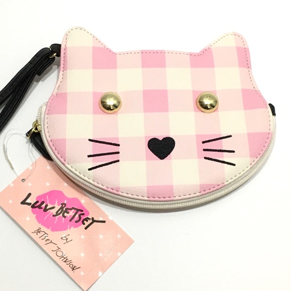 Luv Betsy Johnson Coin Purse - Cat Wristlet - Picture 1 of 5
